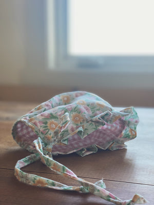 Spring- floral baby bonnet