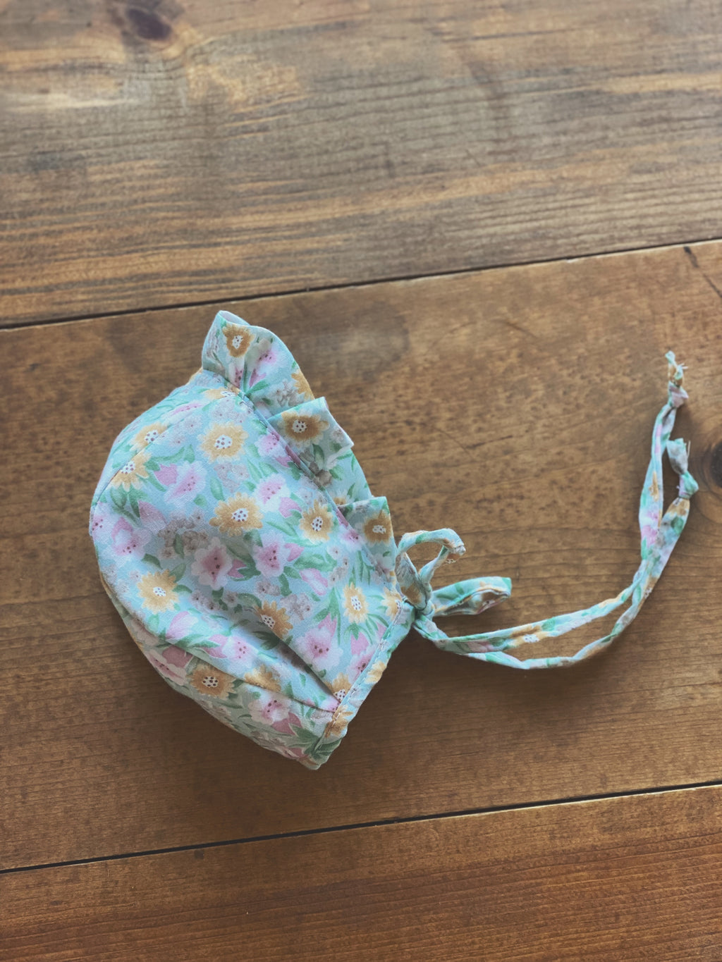 Spring- floral baby bonnet
