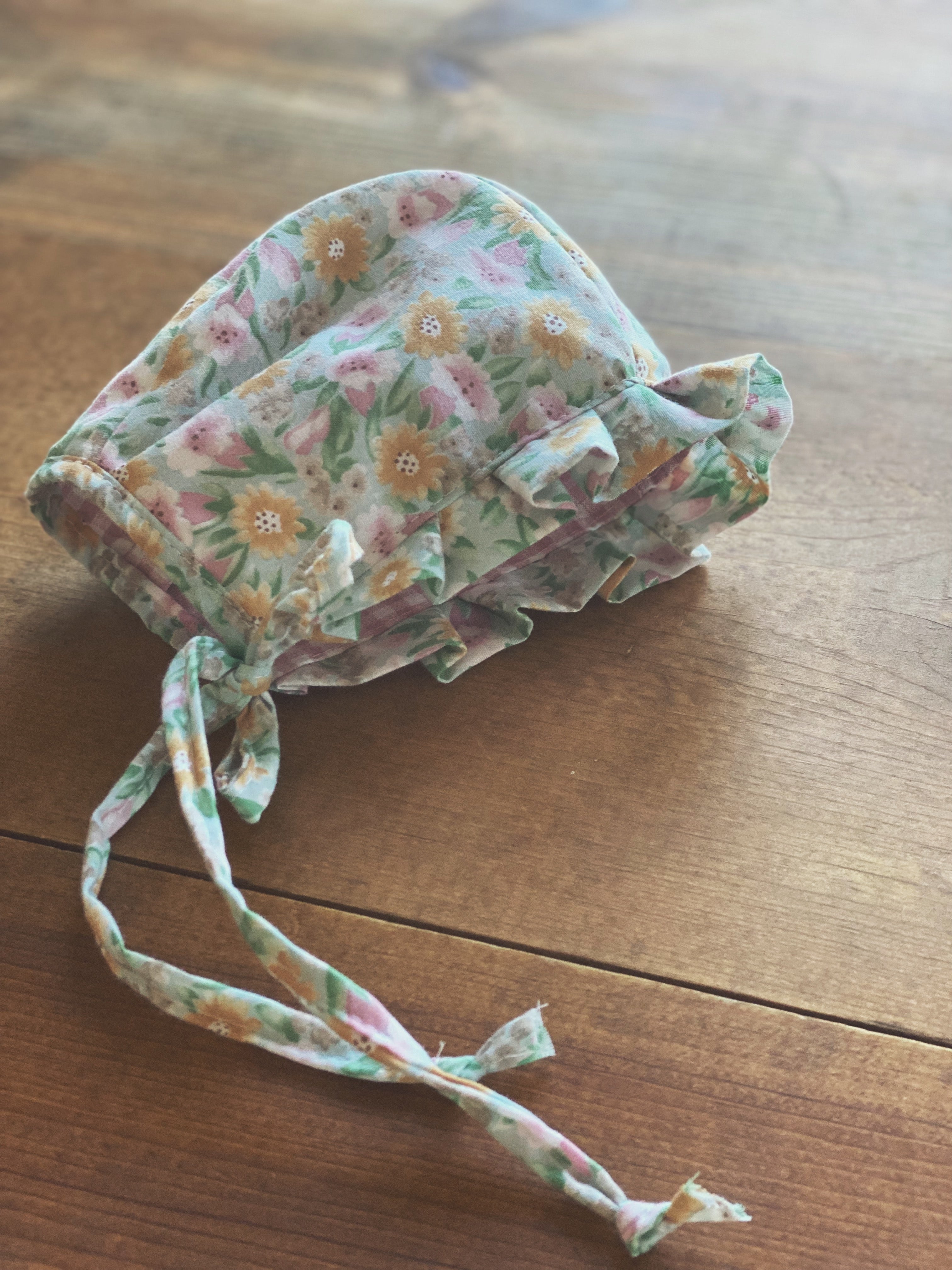 Spring- floral baby bonnet