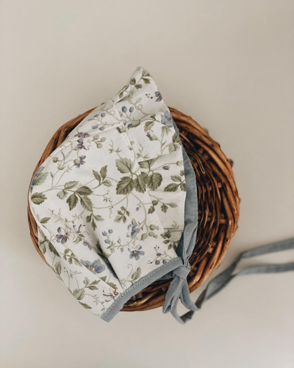 Blue floral double ruffled