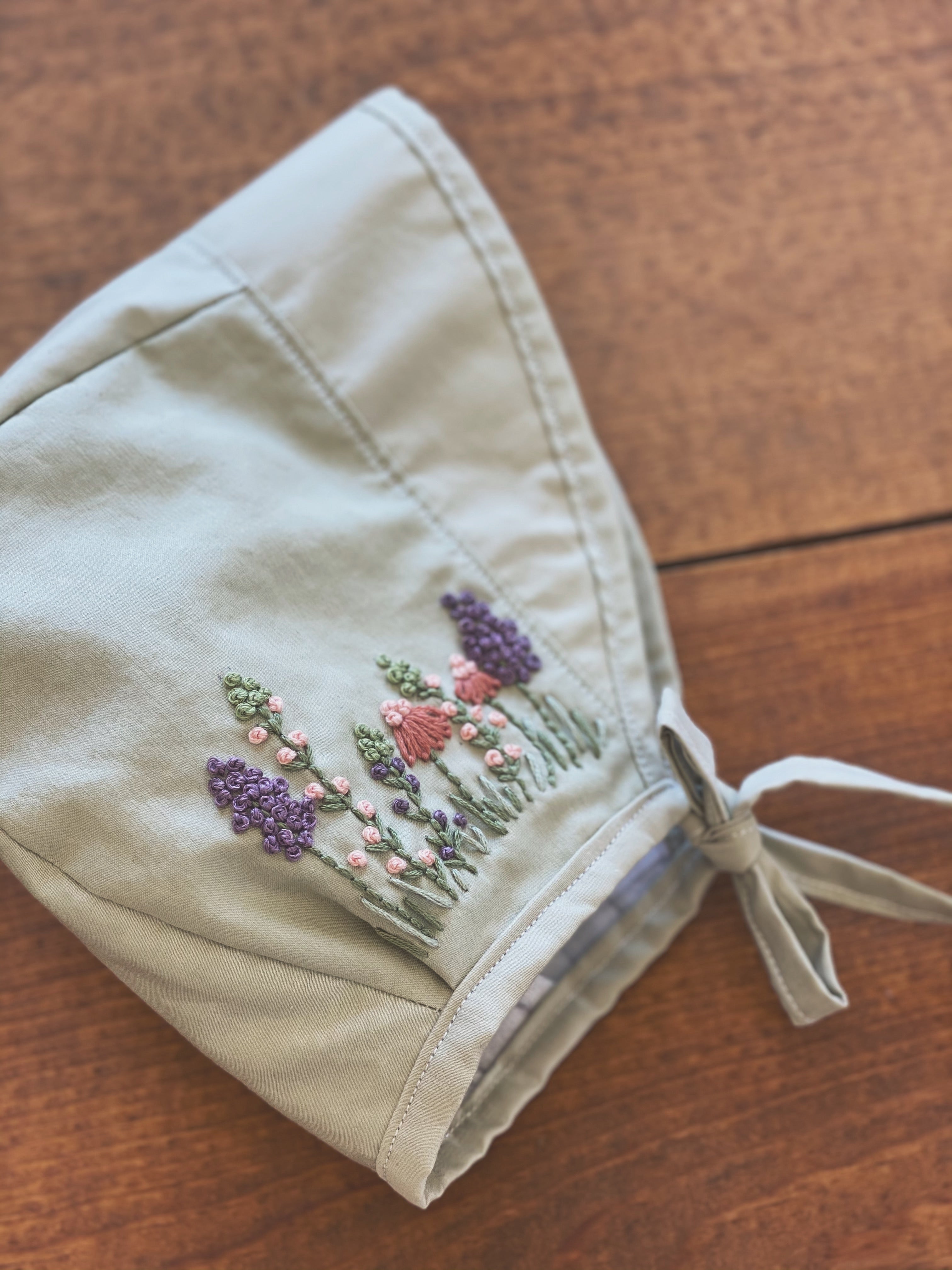 Wildflower brimmed- hand embroidered!