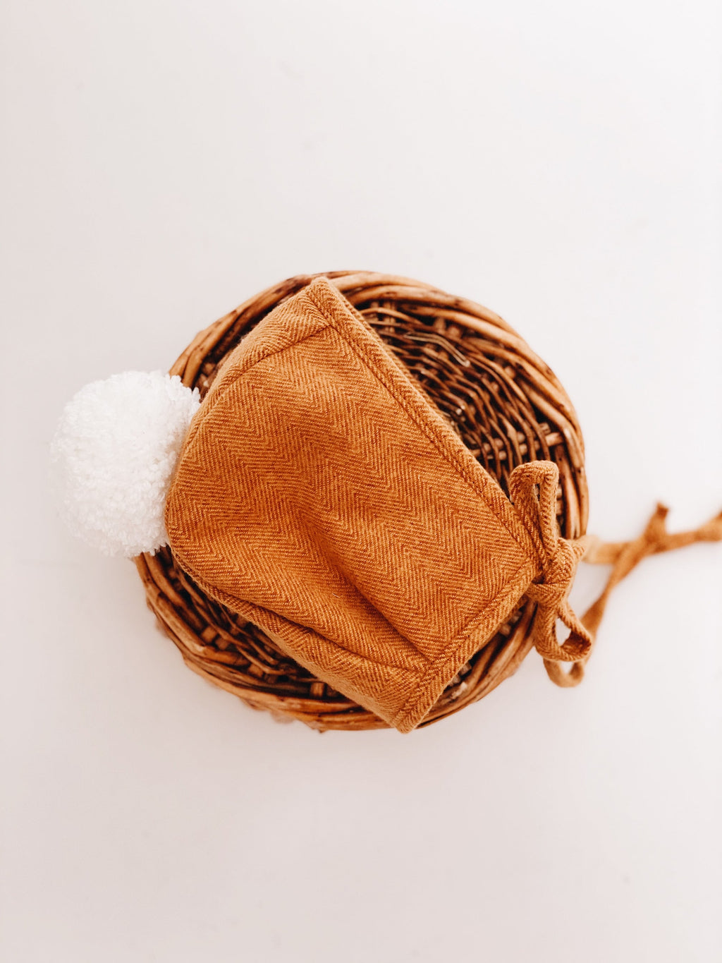 Mustard knit Pom bonnet
