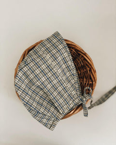 Blue plaid brimmed