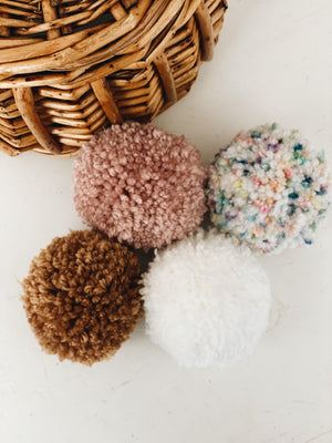 Cream corduroy- Double poms